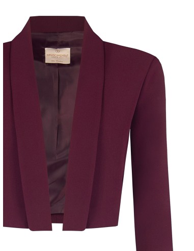 Blazer cropped aberto em tecido técnico Rinascimento
