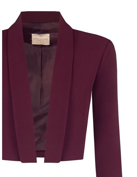 Blazer cropped aberto em tecido técnico Rinascimento