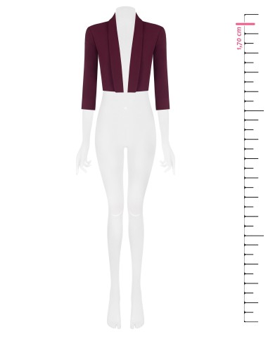 Blazer cropped aberto em tecido técnico Rinascimento