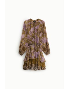 Vestido curto com estampado floral e cinto Dixie 2