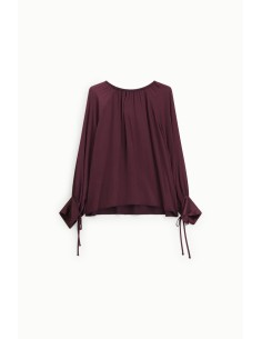 Blusa larga com mangas compridas e cordões Dixie