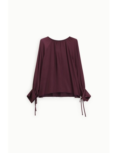 Blusa larga com mangas compridas e cordões Dixie