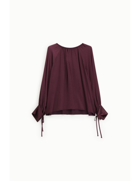 Blusa larga com mangas compridas e cordões Dixie