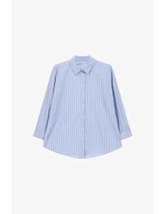 Camisa às riscas com mangas a três quartos Dixie