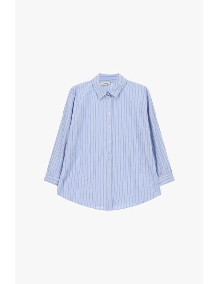 Camisa às riscas com mangas a três quartos Dixie