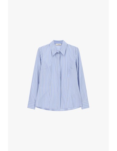 Camisa às riscas com colarinho clássico Dixie