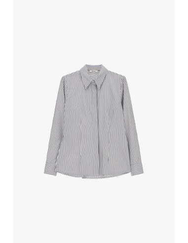 Camisa às riscas com gola clássica Dixie