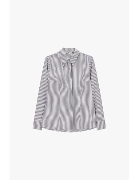 Camisa às riscas com gola clássica Dixie