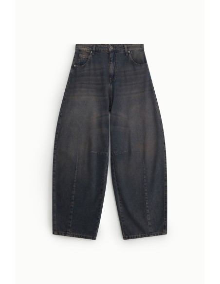 Jeans de corte balão com costuras frontais Dixie