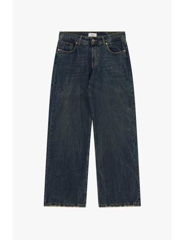 Jeans de perna larga com efeito usado e cintura regular Dixie