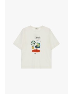 T-Shirt Oversize de Gola Redonda com Estampado de Gira-Discos Dixie 2