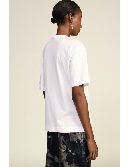 T-shirt oversized com gola redonda e estampado de gira-discos Dixie