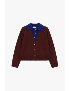 Cardigan com colarinho contrastante e botões Dixie 2