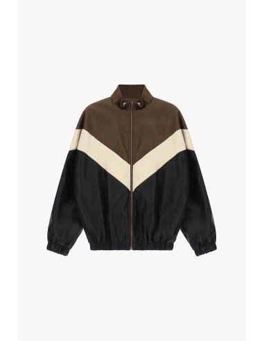 Casaco bomber com padrão chevron e fecho frontal Dixie