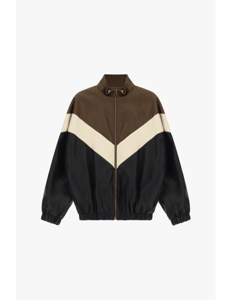 Casaco bomber com padrão chevron e fecho frontal Dixie
