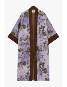 Casaco duster com estampado floral e vivos em contraste Dixie 2