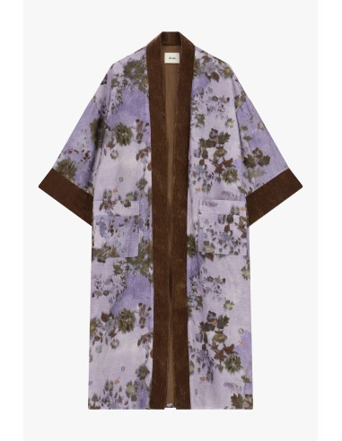Sobretudo Duster com estampado floral e vivos em contraste Dixie