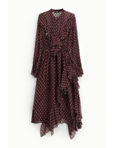Vestido midi com estampado, botões e folhos Dixie 2