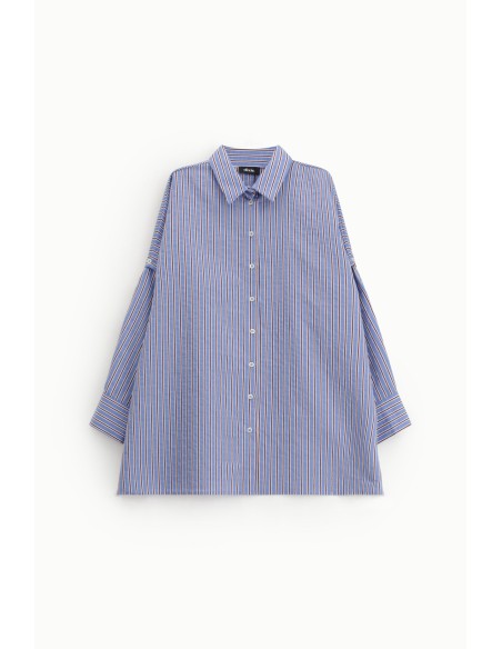 Camisa Comprida às Riscas com Mangas Cut-Out Dixie