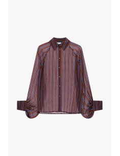 Camisa às riscas com mangas largas e punhos Dixie