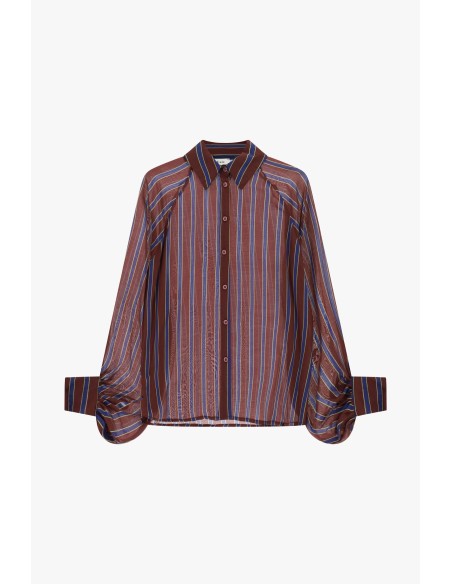 Camisa às riscas com mangas largas e punhos Dixie