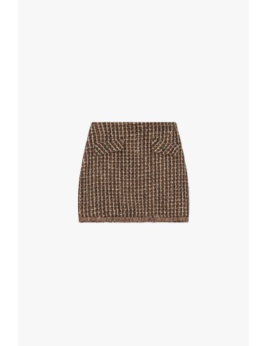 Saia curta fantasia em tweed com bolsos frontais Dixie
