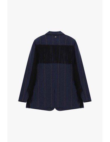 Blazer às riscas com franjas decorativas Dixie