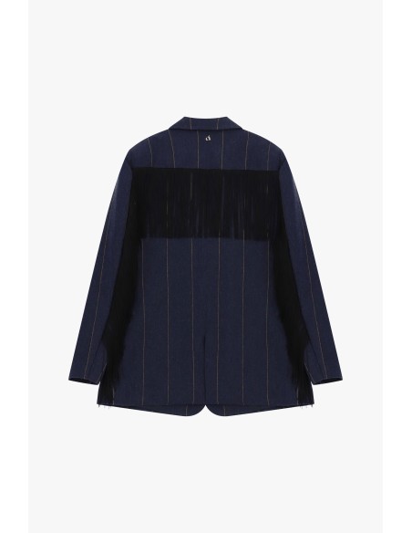 Blazer às riscas com franjas decorativas Dixie