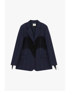 Blazer às riscas com franjas decorativas Dixie