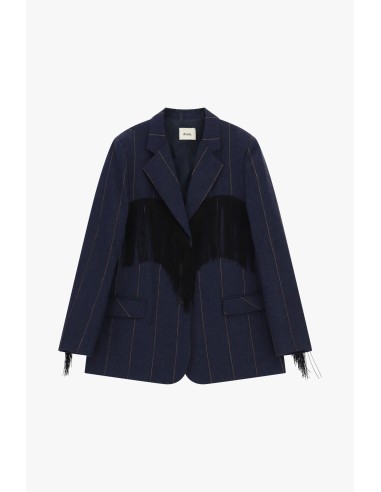 Blazer às riscas com franjas decorativas Dixie