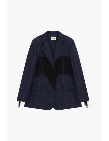 Blazer às riscas com franjas decorativas Dixie