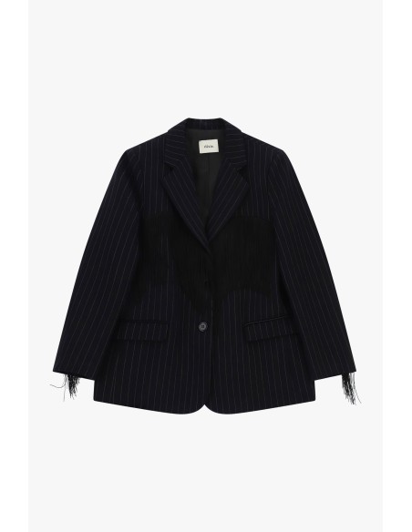 Blazer riscado com franjas aplicadas Dixie
