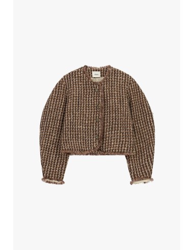 Casaco curto de tweed com rebordo desfiado Dixie