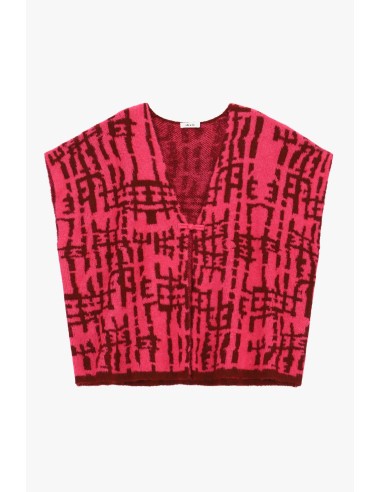 Camisola Jacquard Sem Mangas com Decote em V Dixie