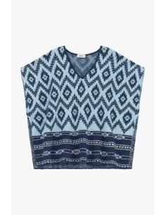 Camisola de Jacquard Sem Mangas com Decote em V Dixie