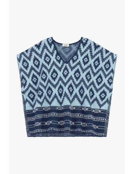 Camisola de Jacquard Sem Mangas com Decote em V Dixie