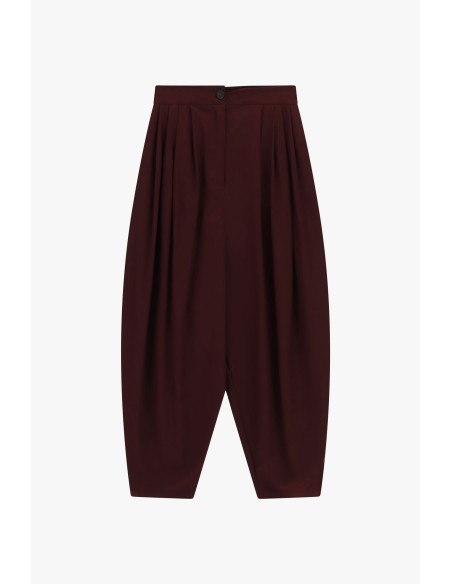Calças Palazzo Cropped com Pregas Frontais Dixie