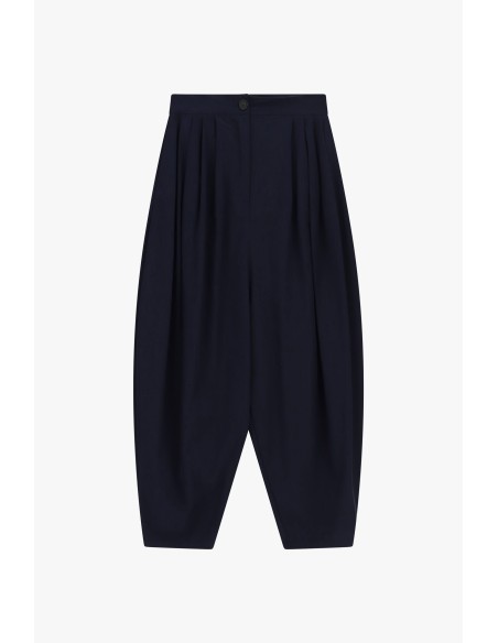 Calças Palazzo Cropped com Pregas Frontais Dixie