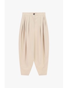 Calças Palazzo Cropped com Pregas Frontais Dixie