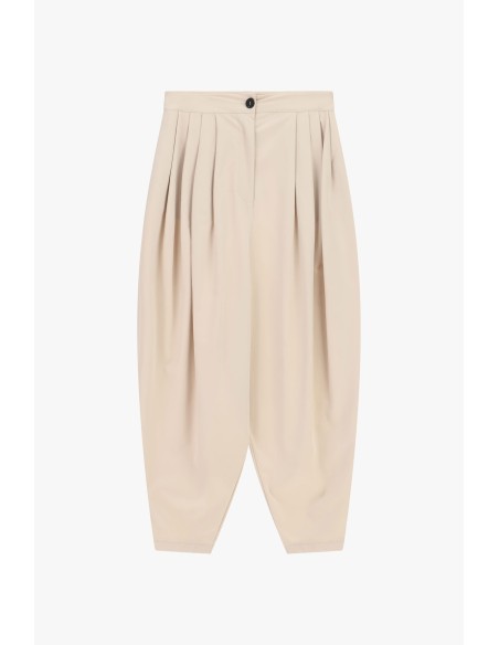 Calças Palazzo Cropped com Pregas Frontais Dixie