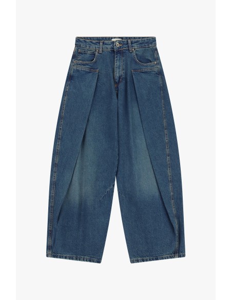 Jeans de corte balloon com pregas frontais Dixie