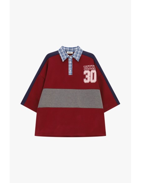 T-shirt de mangas largas com gola quadrada Dixie