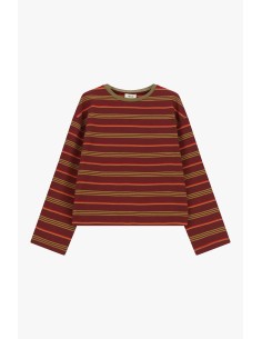 Camisola de Manga Comprida às Riscas com Gola Redonda Dixie