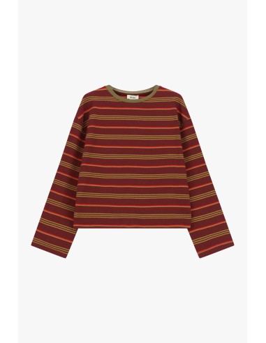 Camisola de Manga Comprida às Riscas com Gola Redonda Dixie