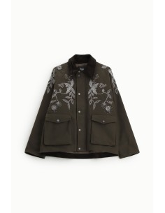Parkas com bordado floral e bolsos aplicados Dixie 2