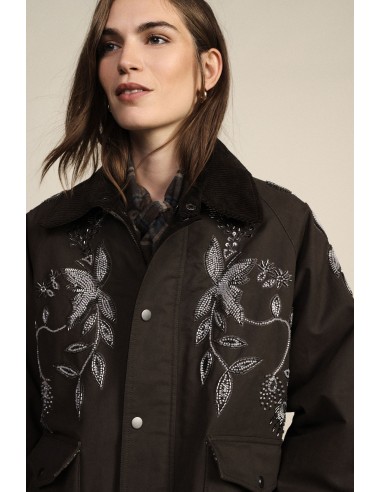 Parkas com bordado floral e bolsos aplicados Dixie