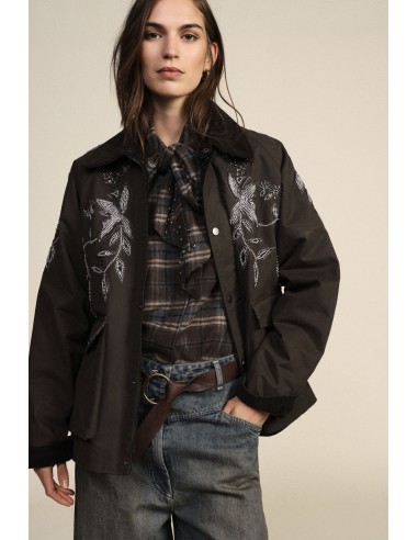 Parkas com bordado floral e bolsos aplicados Dixie