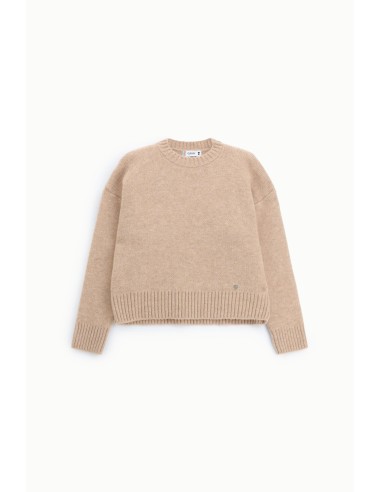 Camisola regular de gola redonda com punhos canelados Please