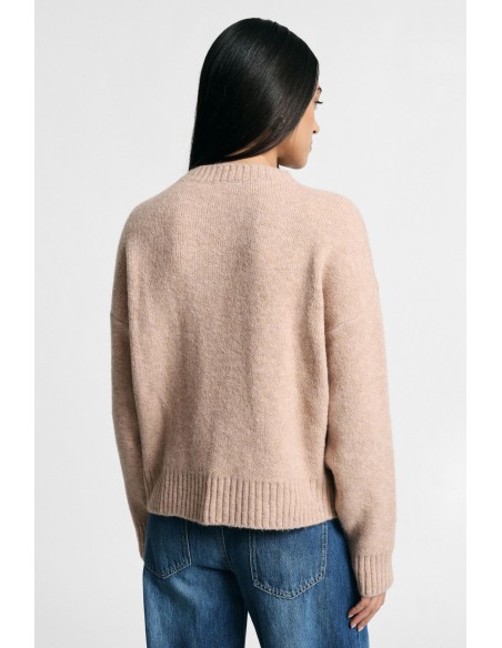 Camisola regular de gola redonda com punhos canelados Please