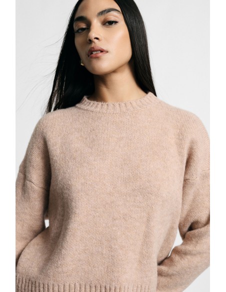 Camisola de gola redonda regular com punhos canelados Please